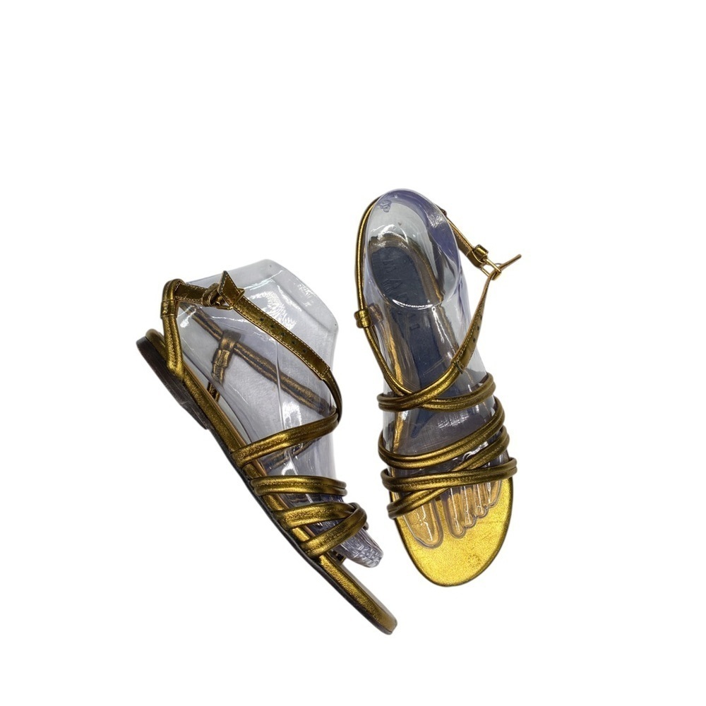 Marni‎ Gold strappy Sandals with Intricate Straps